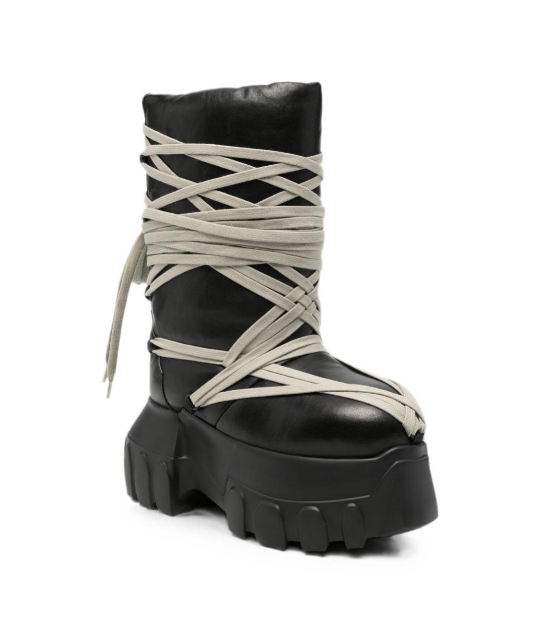 RICK OWENS Черные кожаные ботинки, фото 5