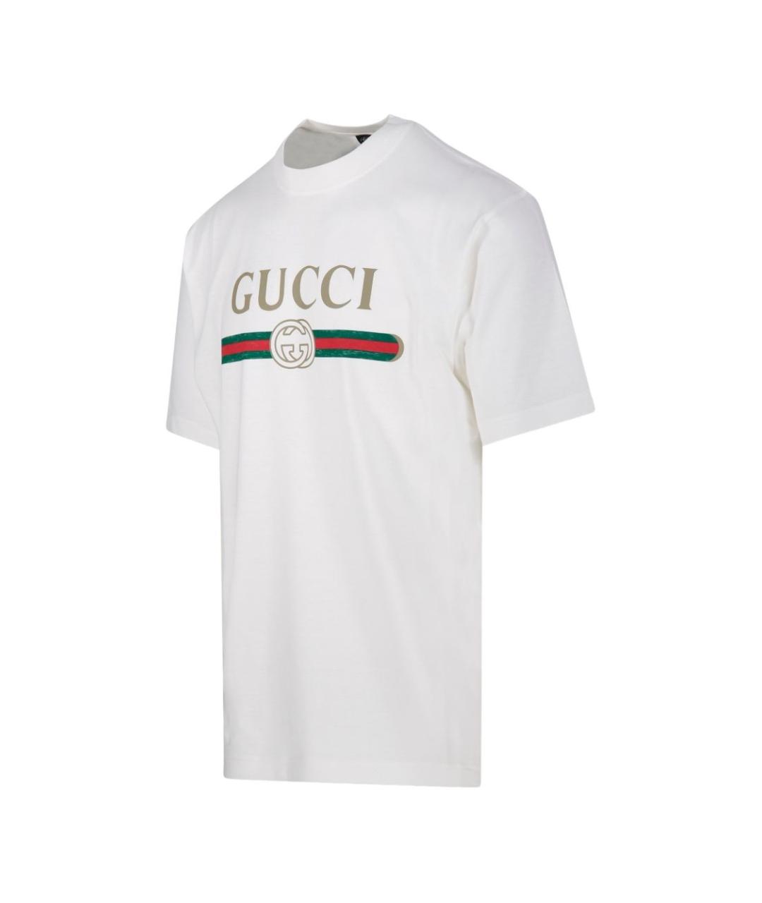 GUCCI Белая хлопковая футболка, фото 4