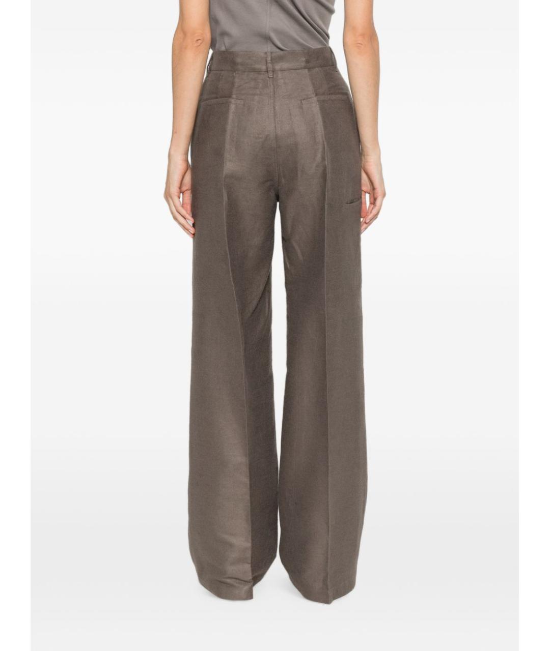 RICK OWENS Серые прямые брюки, фото 2