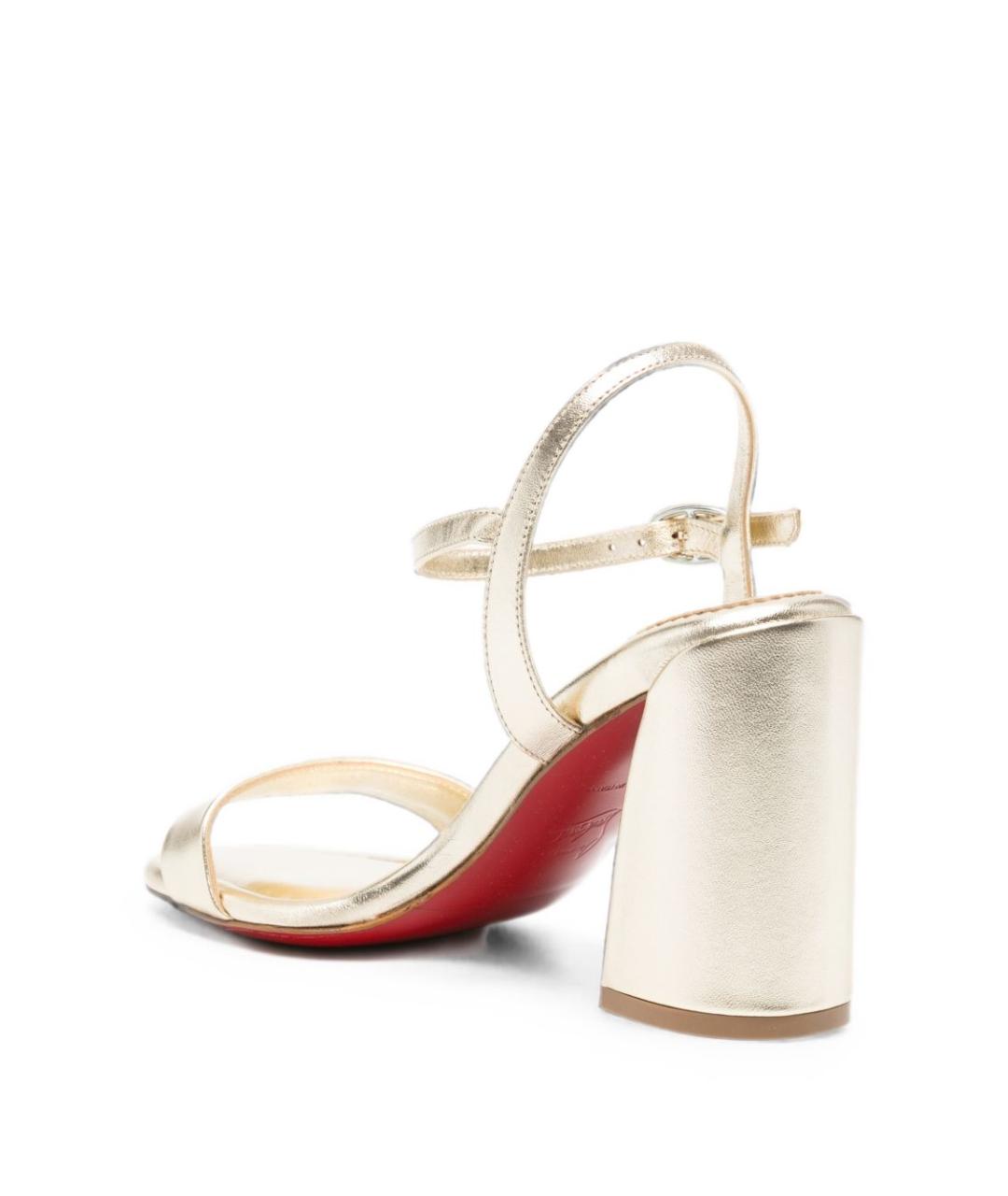 CHRISTIAN LOUBOUTIN Серебряные кожаные босоножки, фото 3