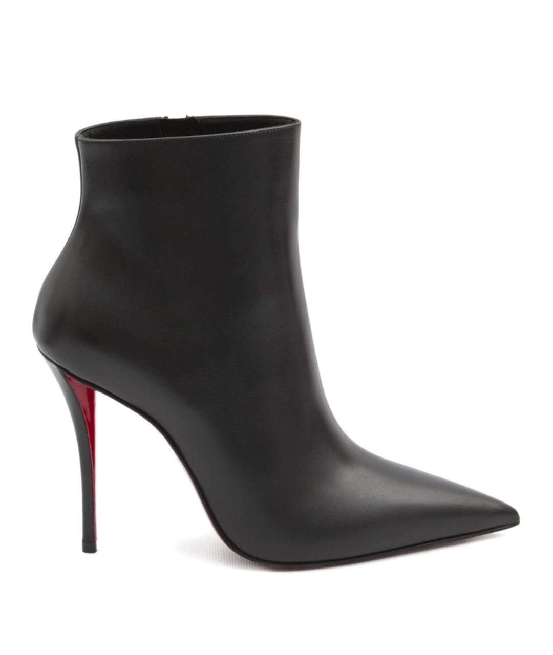 CHRISTIAN LOUBOUTIN Черные кожаные ботильоны, фото 1