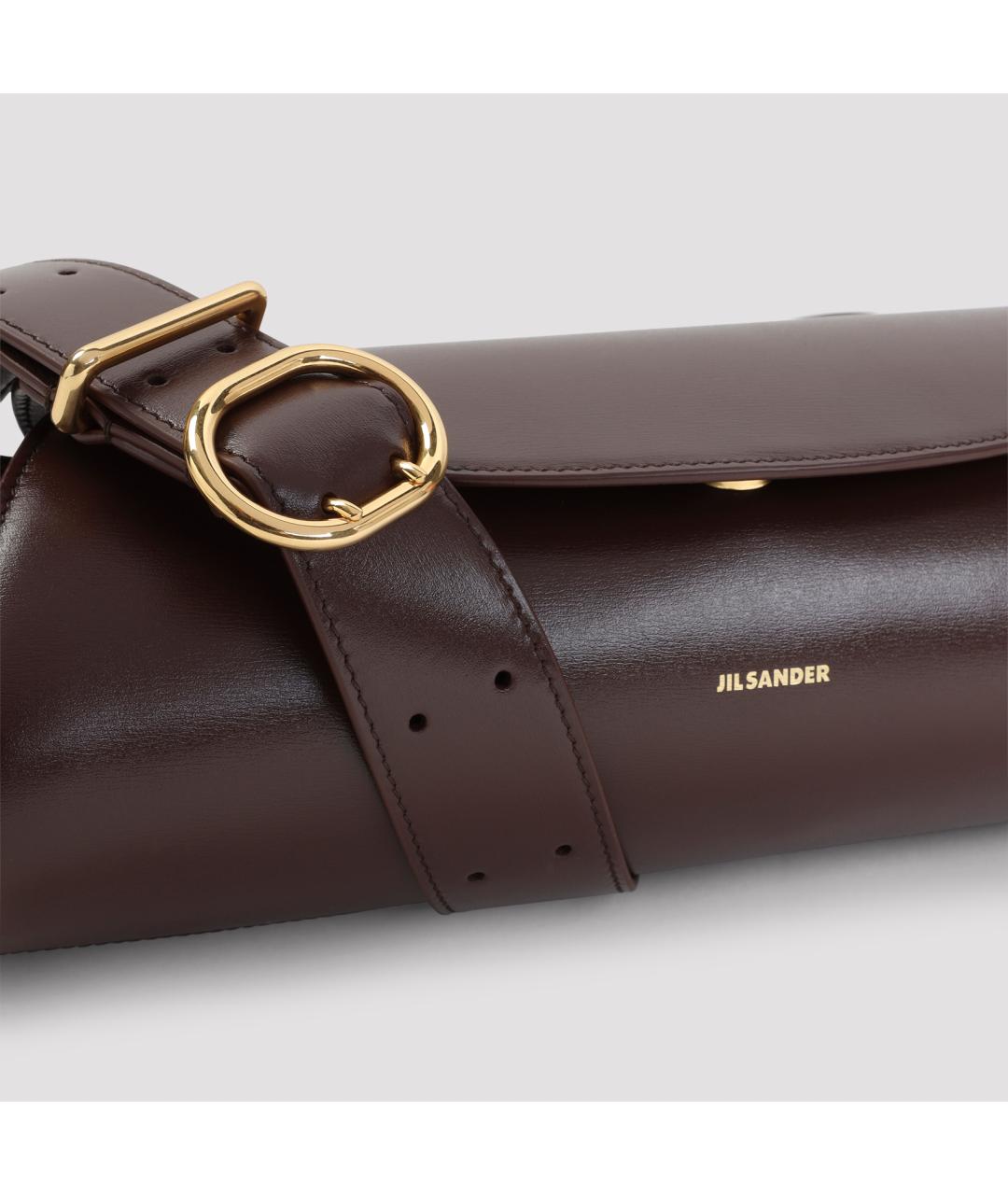 JIL SANDER Коричневая кожаная сумка через плечо, фото 4