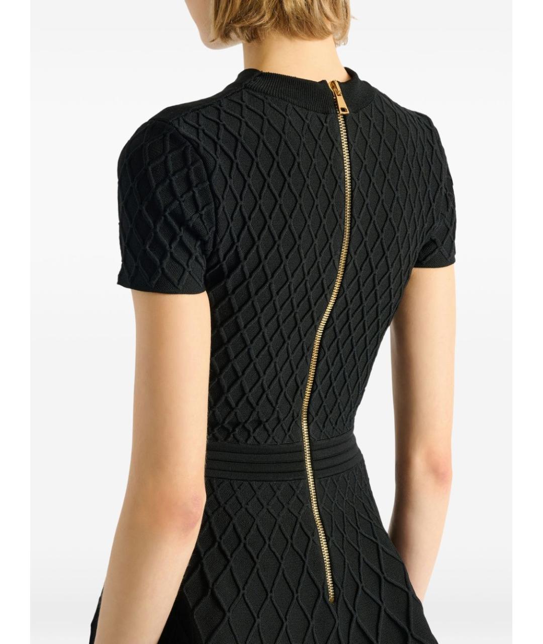 BALMAIN Черное вискозное повседневное платье, фото 3
