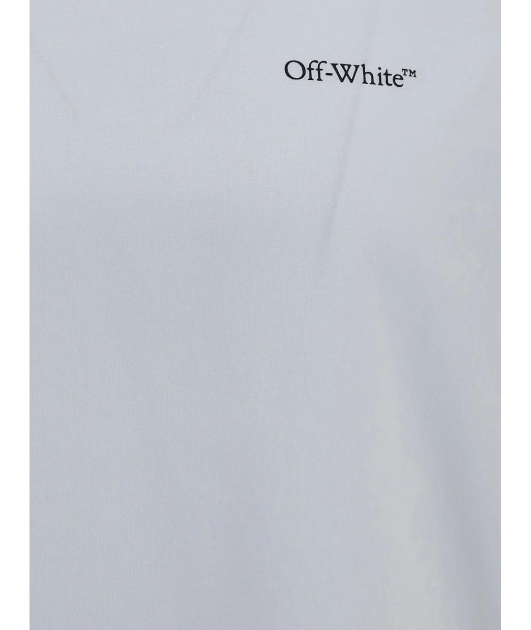 OFF-WHITE Белая хлопковая футболка, фото 3