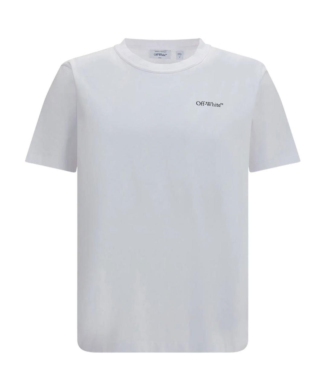 OFF-WHITE Белая хлопковая футболка, фото 1