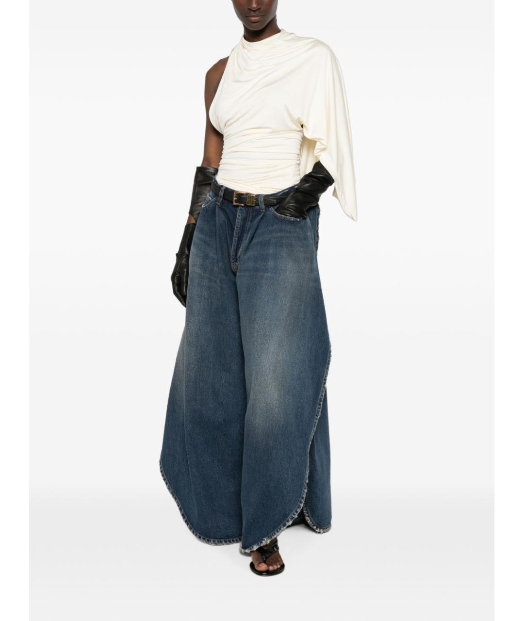 BALENCIAGA Темно-синие хлопковые прямые джинсы, фото 2