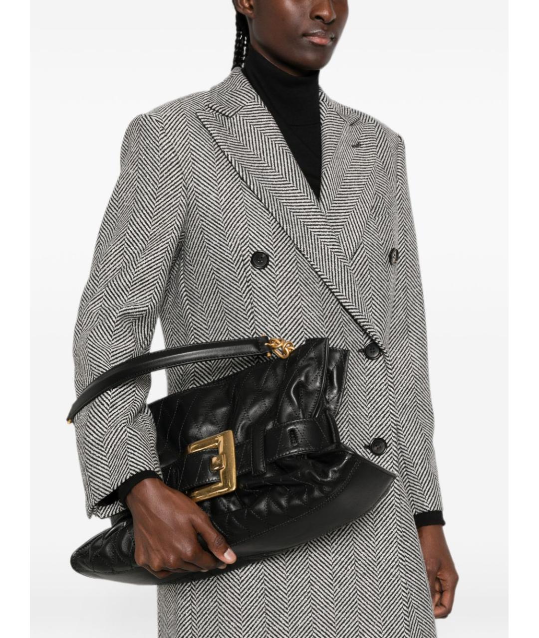 BALMAIN Черная кожаная сумка тоут, фото 2
