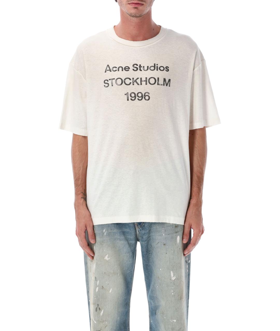 ACNE STUDIOS Белая хлопковая футболка, фото 1