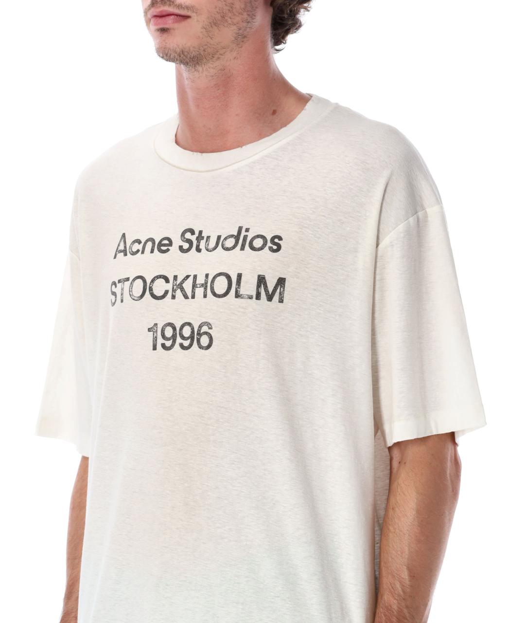 ACNE STUDIOS Белая хлопковая футболка, фото 3