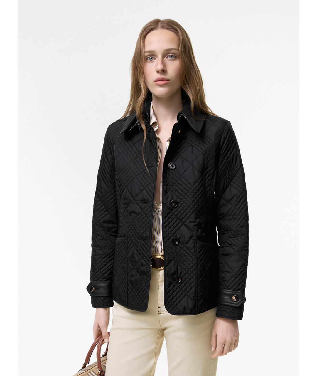 BURBERRY Черная полиамидовая куртка, фото 2