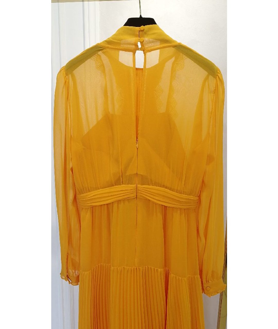 SELF-PORTRAIT Оранжевое полиэстеровое платье, фото 5