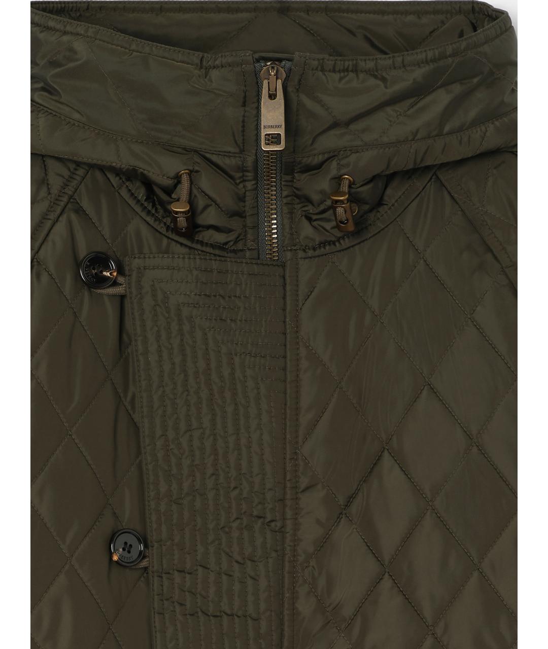 BURBERRY Зеленая полиамидовая куртка, фото 3