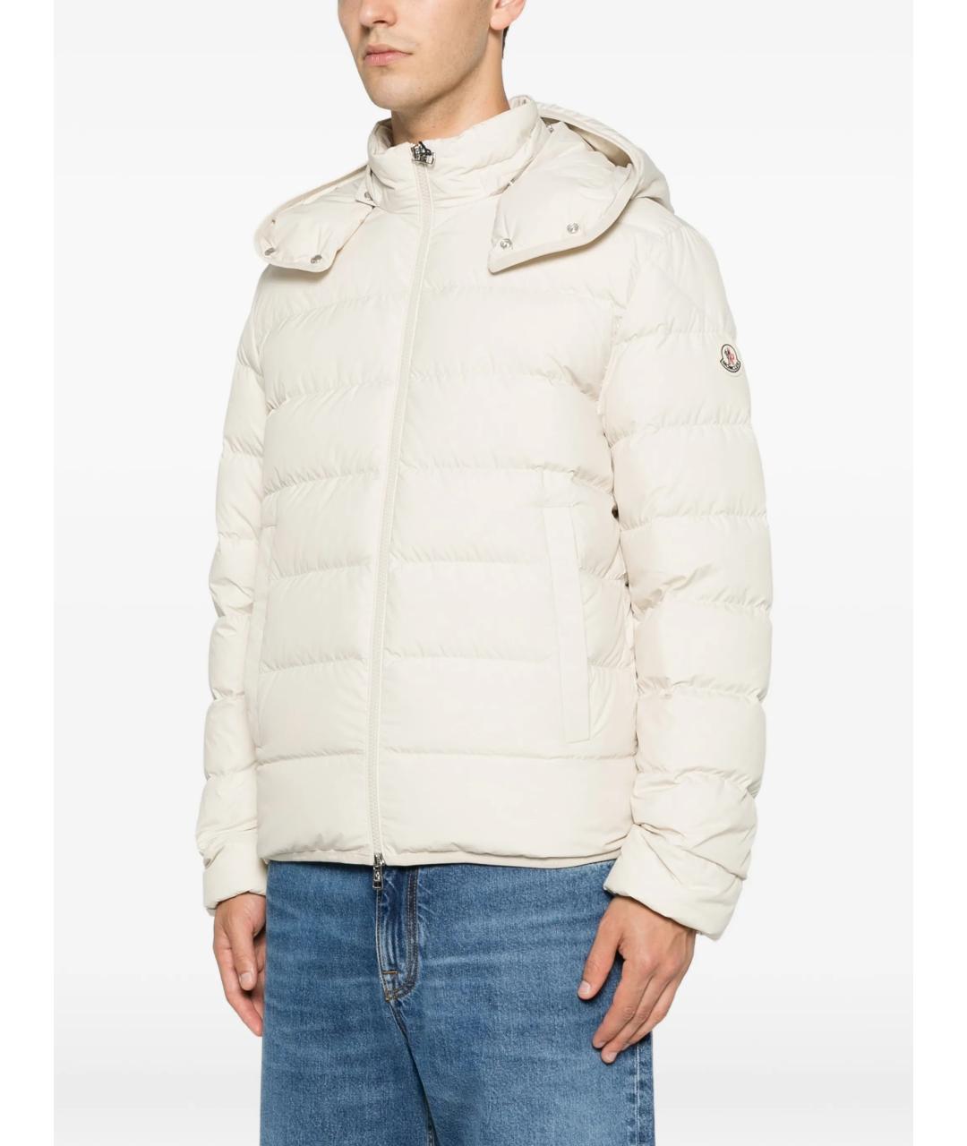 MONCLER Белый полиэстеровый пуховик, фото 3