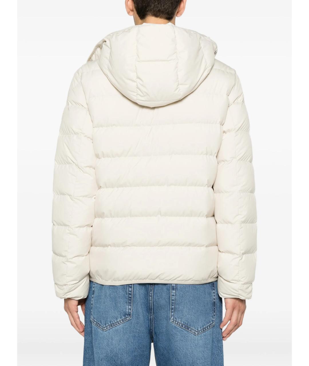MONCLER Белый полиэстеровый пуховик, фото 4