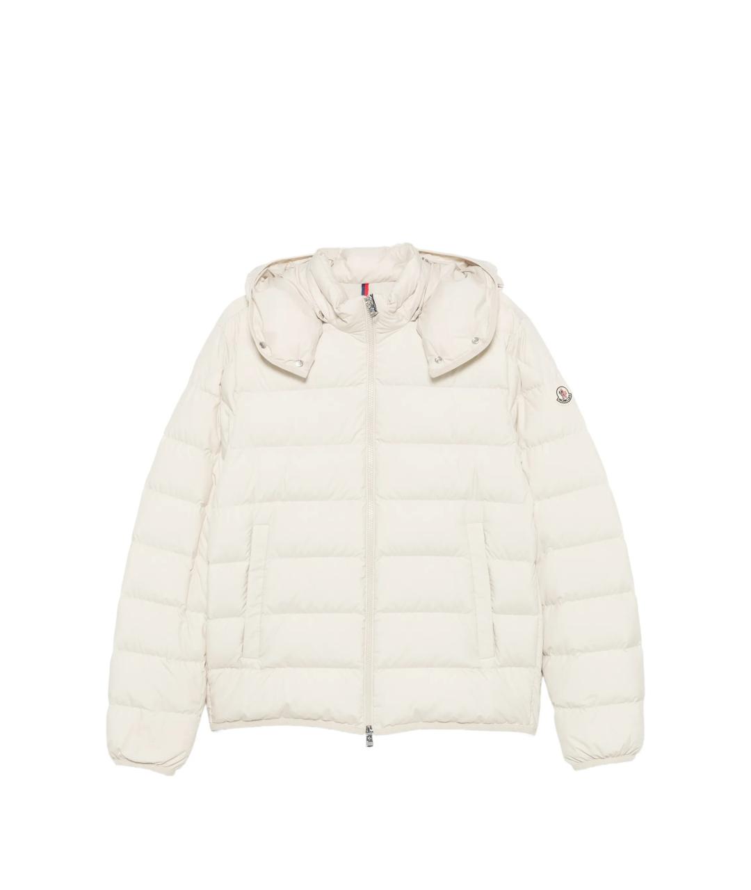 MONCLER Белый полиэстеровый пуховик, фото 1