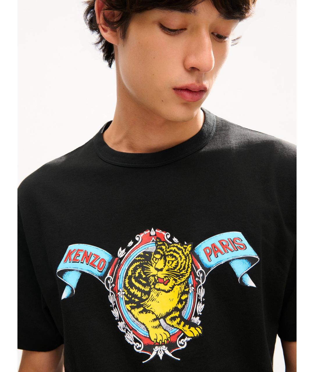 KENZO Черная хлопковая футболка, фото 5