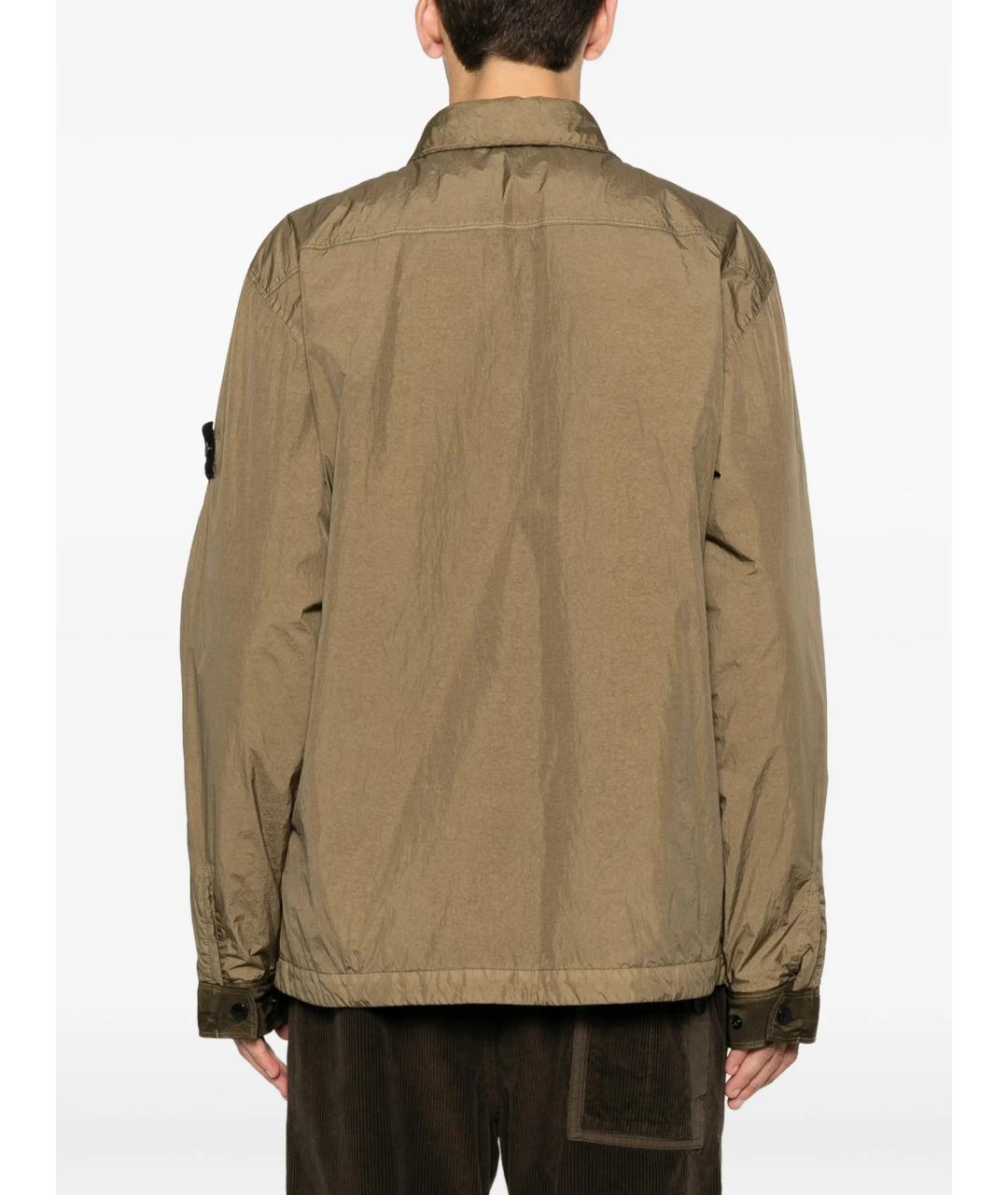 STONE ISLAND Бежевая полиамидовая куртка, фото 4
