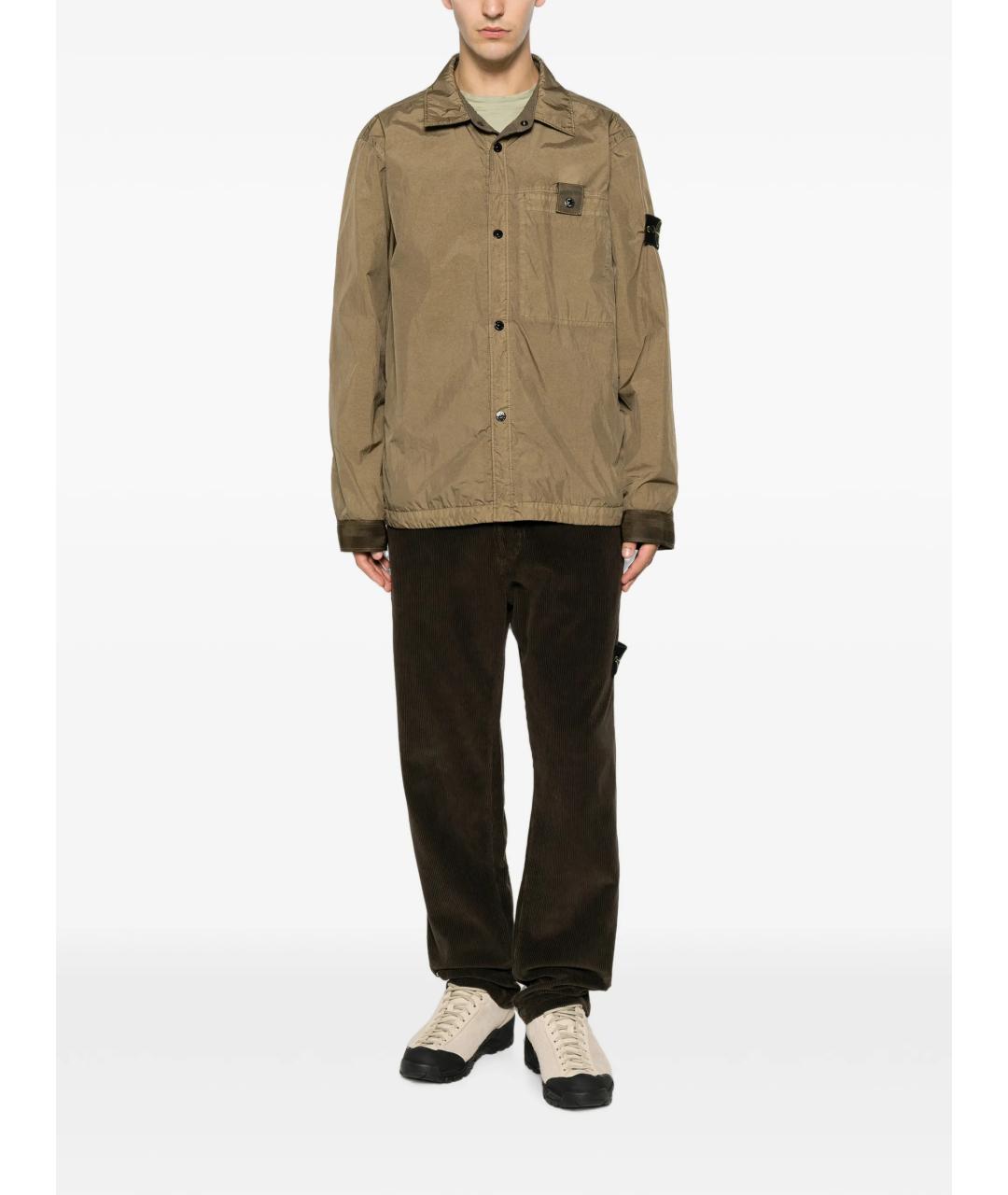 STONE ISLAND Бежевая полиамидовая куртка, фото 2