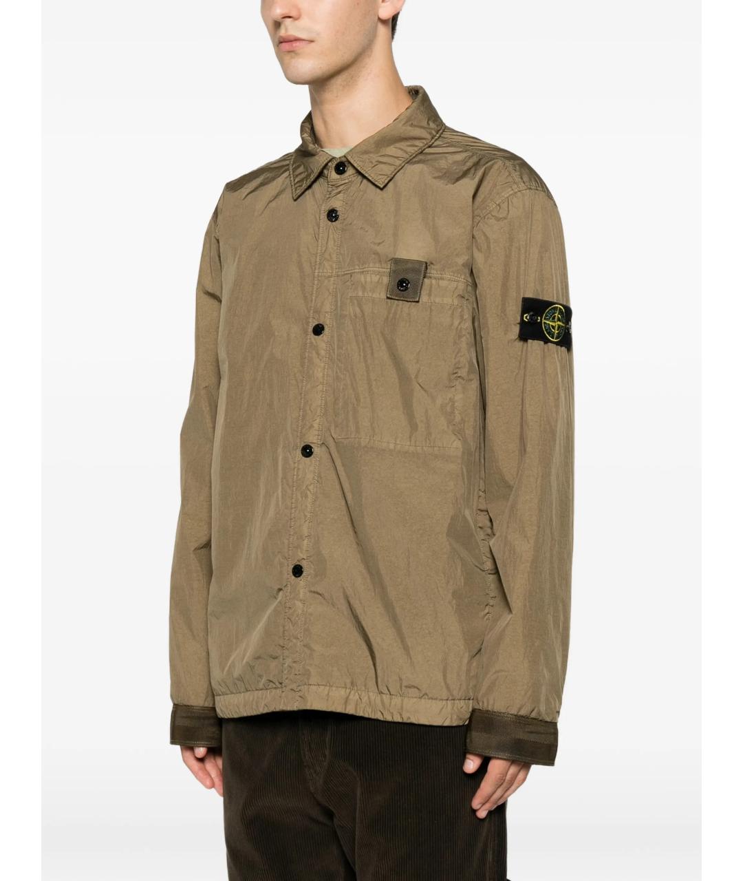 STONE ISLAND Бежевая полиамидовая куртка, фото 3