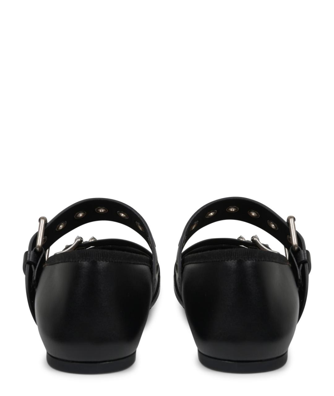 CHRISTIAN DIOR Черные кожаные балетки, фото 4