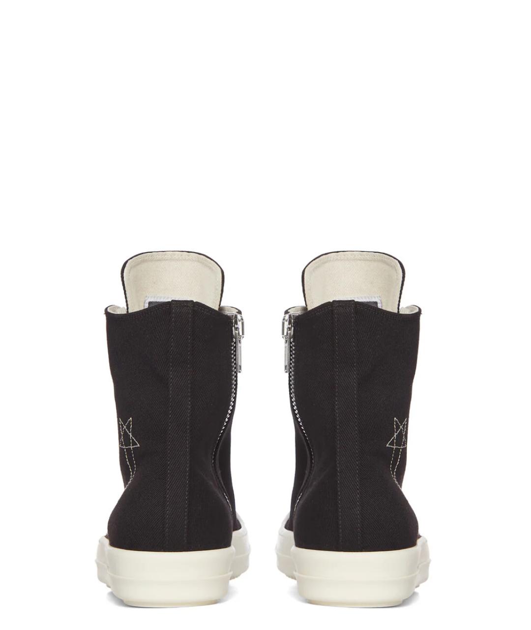 RICK OWENS DRKSHDW Черные текстильные высокие кроссовки / кеды, фото 4