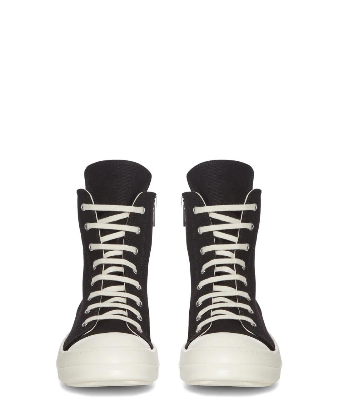 RICK OWENS DRKSHDW Черные текстильные высокие кроссовки / кеды, фото 2