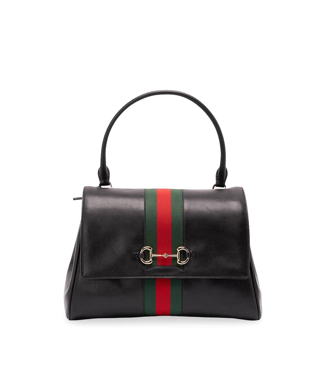 GUCCI Черная кожаная сумка тоут, фото 1