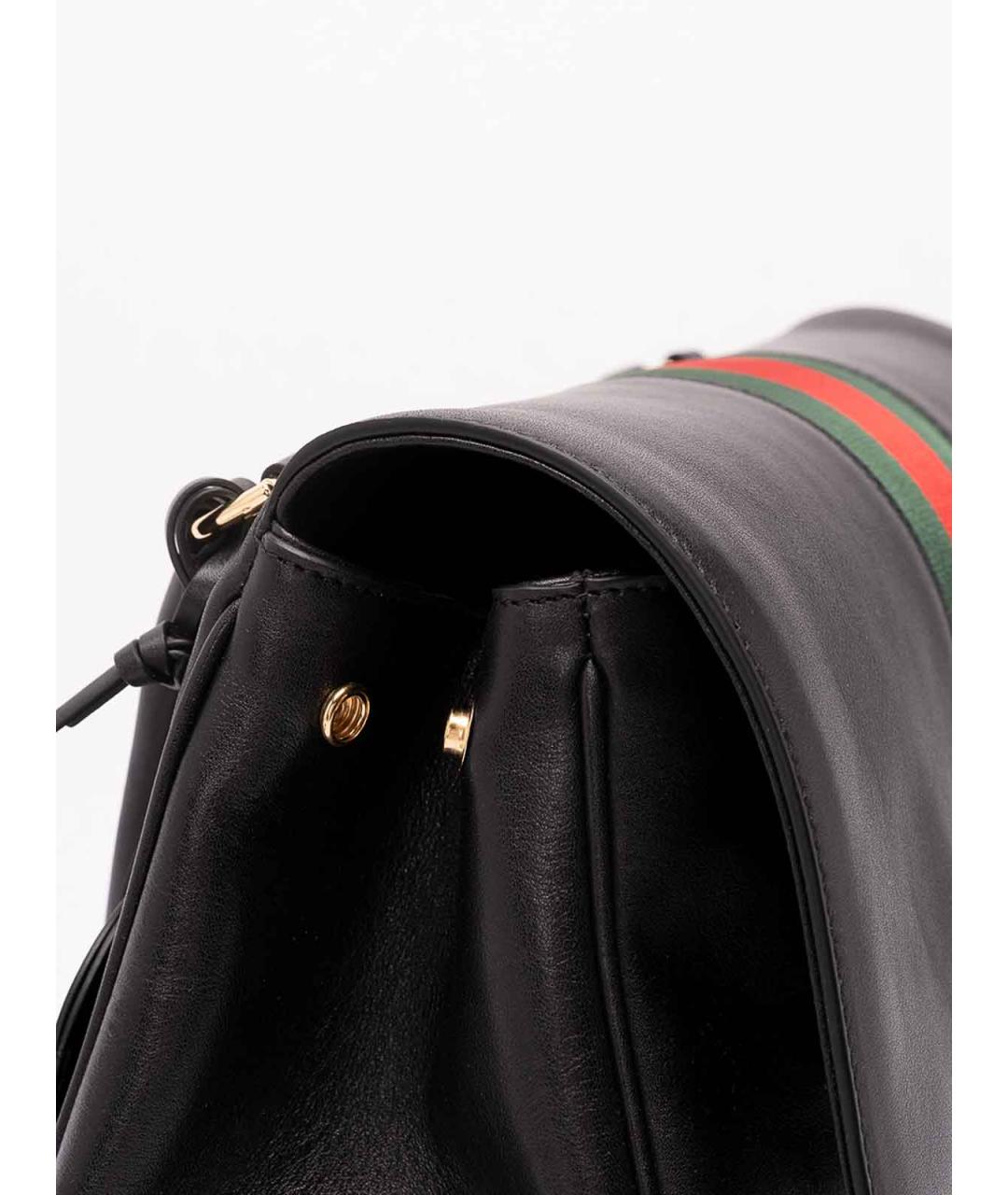 GUCCI Черная кожаная сумка тоут, фото 5