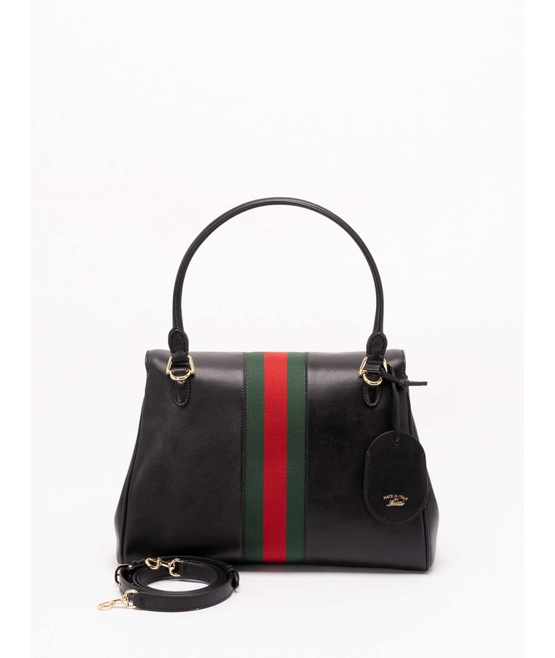 GUCCI Черная кожаная сумка тоут, фото 2