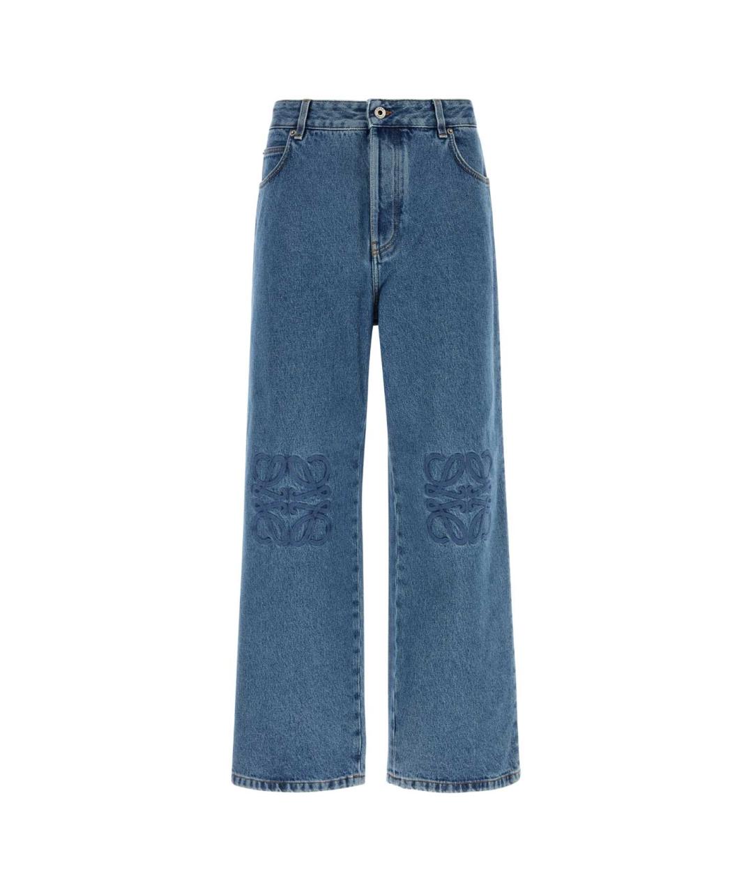 LOEWE Синие хлопковые повседневные брюки, фото 1
