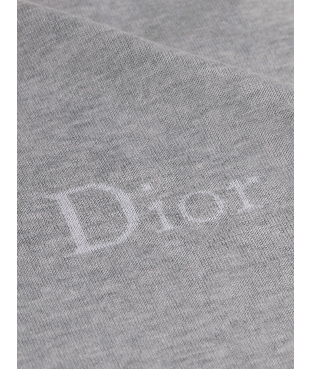 CHRISTIAN DIOR Серая хлопковая футболка, фото 3