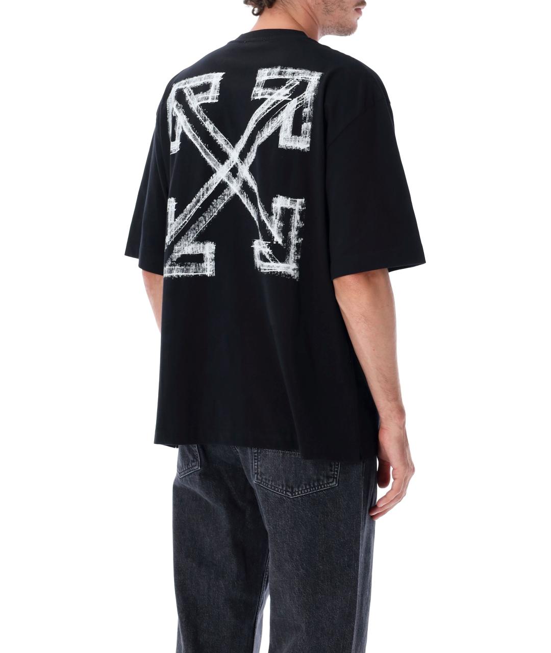 OFF-WHITE Черная хлопковая футболка, фото 2