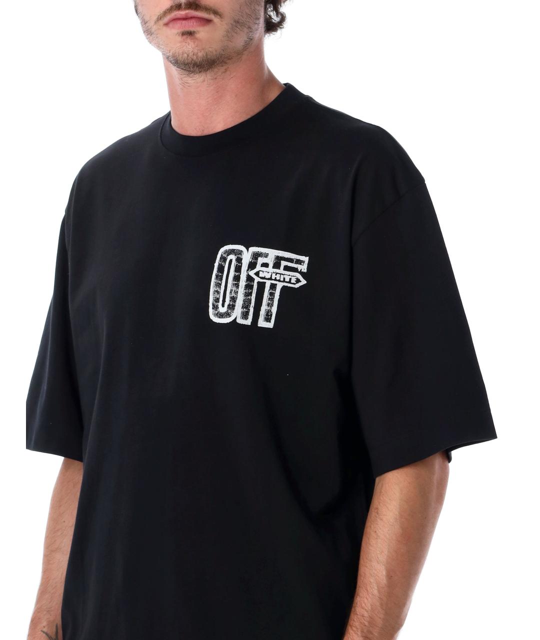 OFF-WHITE Черная хлопковая футболка, фото 3
