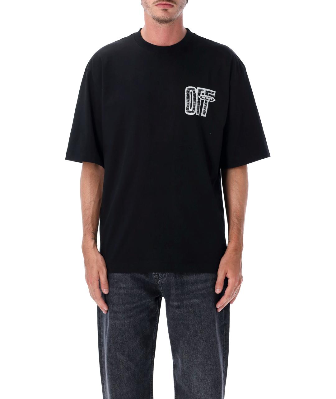 OFF-WHITE Черная хлопковая футболка, фото 1