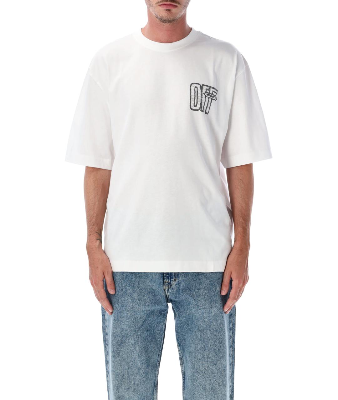 OFF-WHITE Белая хлопковая футболка, фото 1