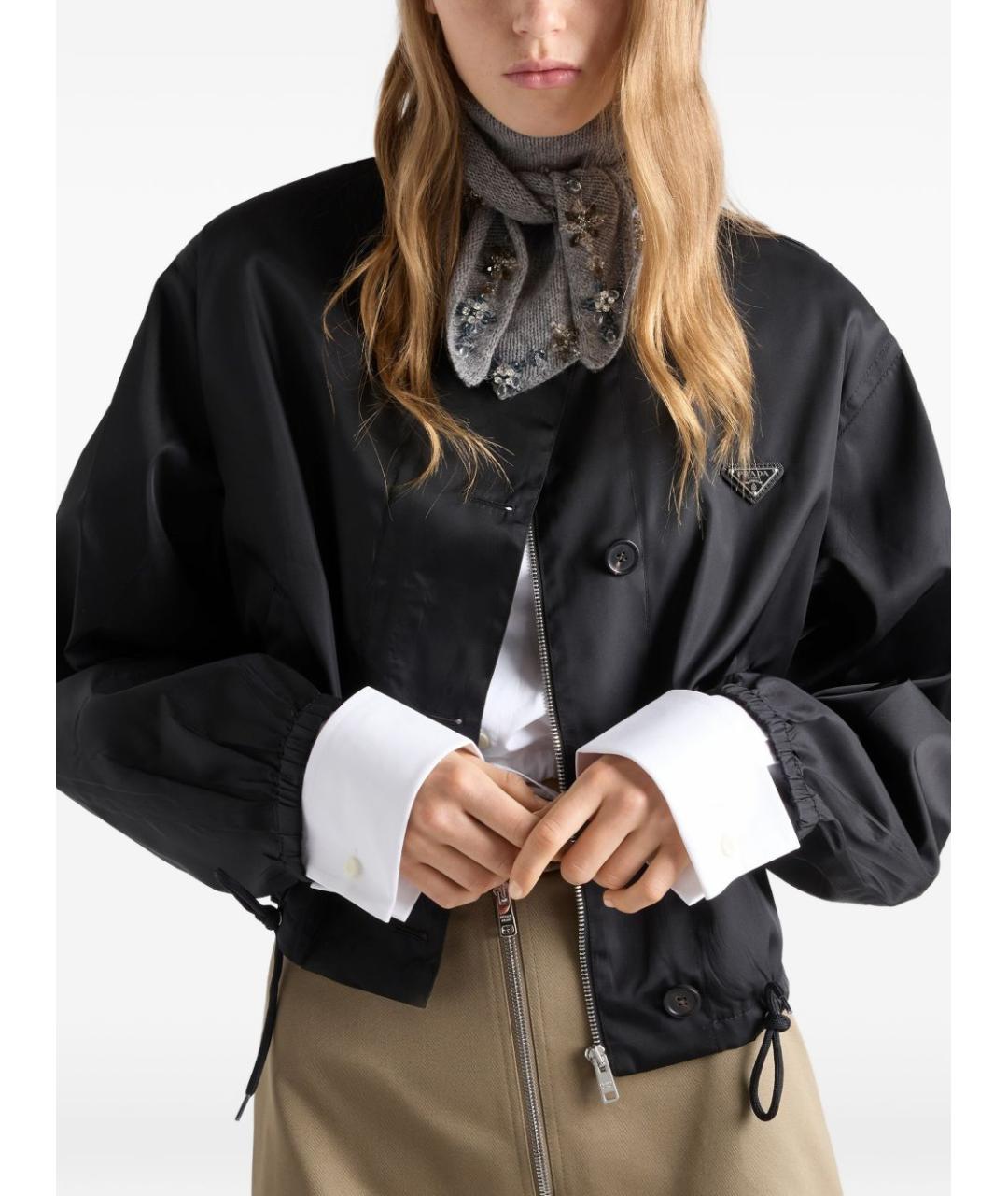 PRADA Черная полиамидовая куртка, фото 2