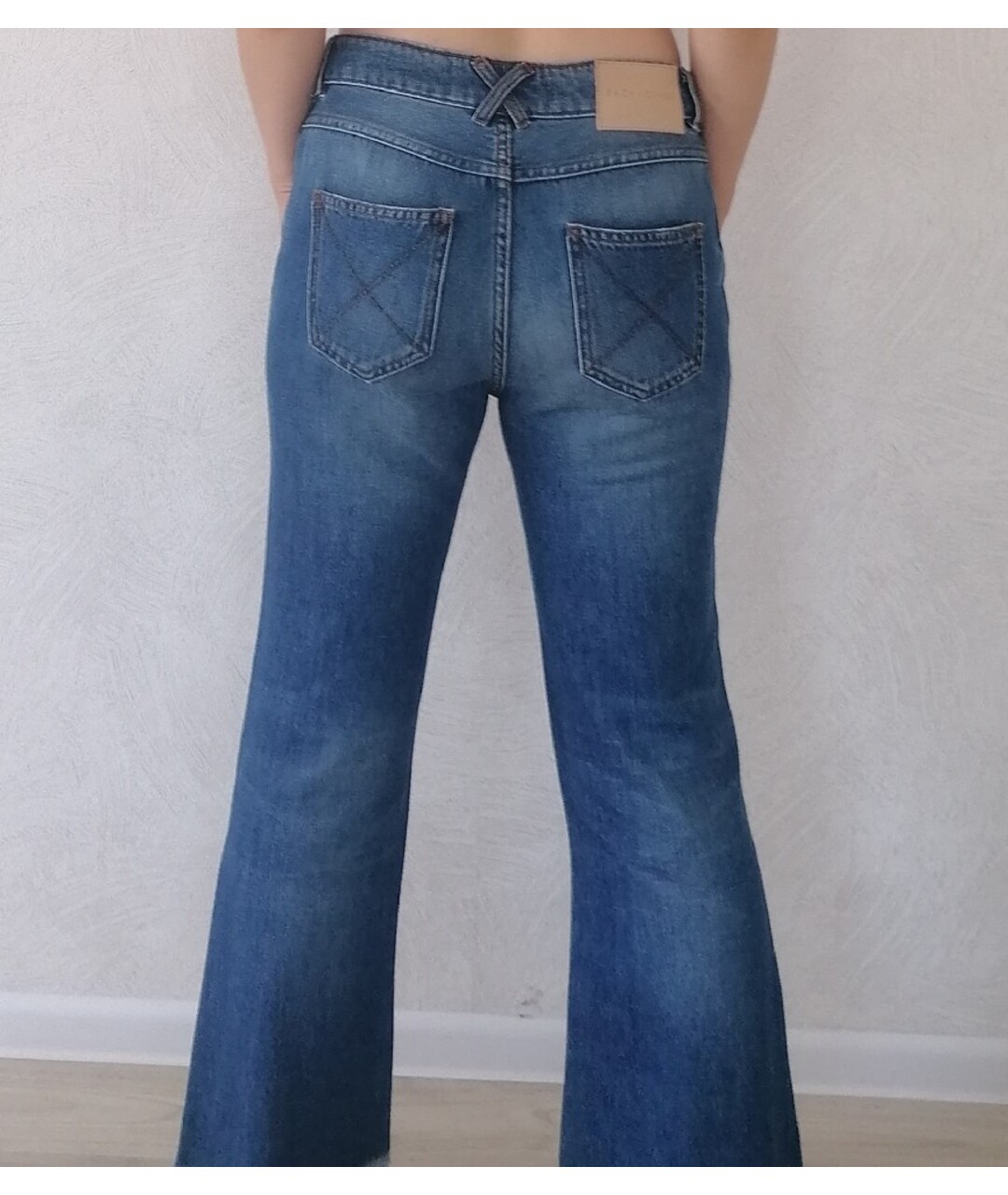 EACH X OTHER Синие хлопковые джинсы клеш, фото 2