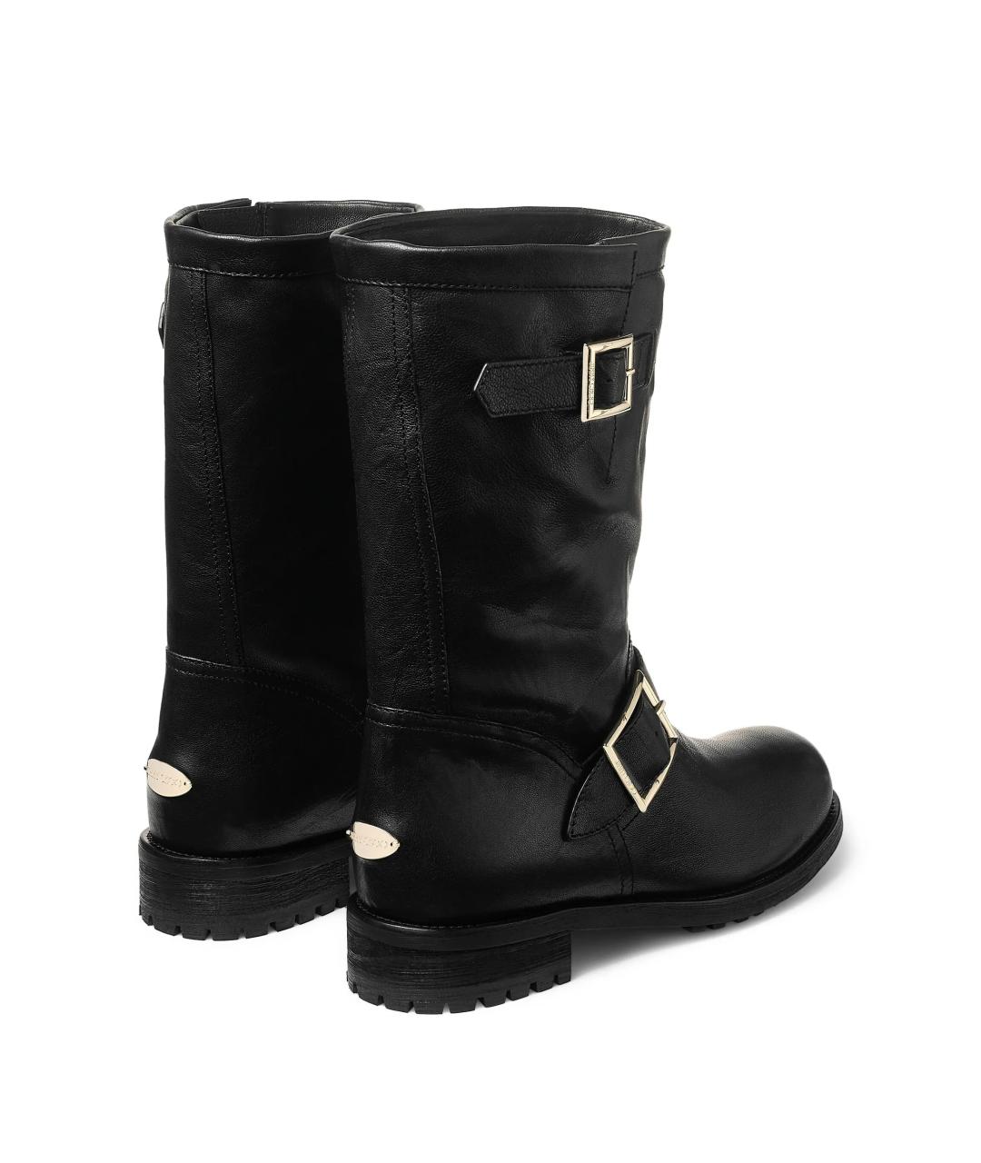 JIMMY CHOO Черные кожаные полусапоги, фото 4