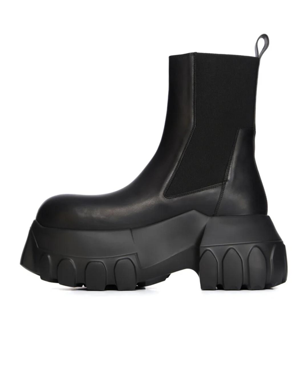 RICK OWENS Черные кожаные ботинки, фото 3
