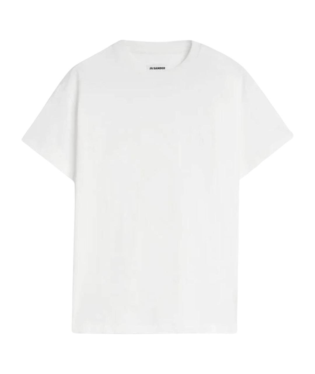 JIL SANDER Белая хлопковая футболка, фото 1