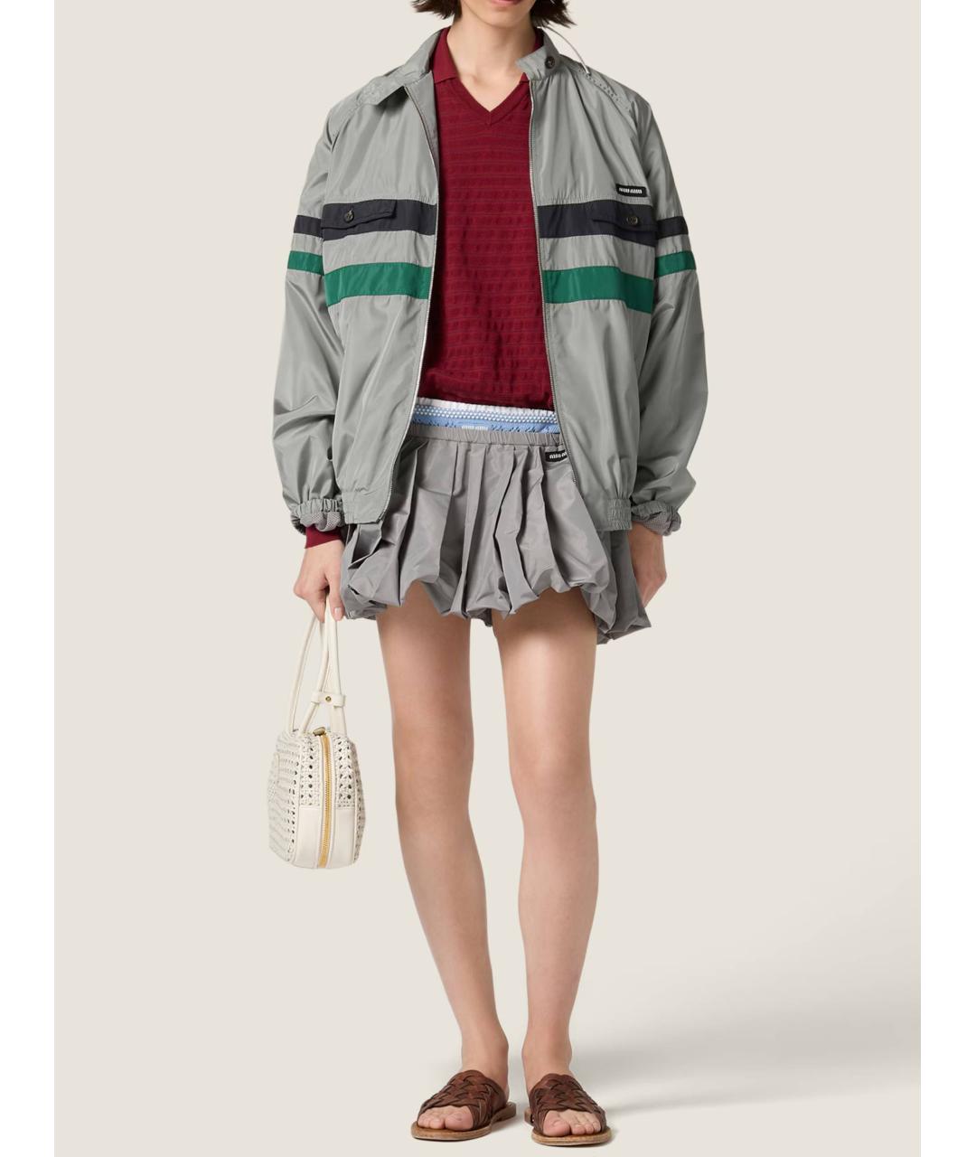 MIU MIU Серая хлопковая куртка, фото 2
