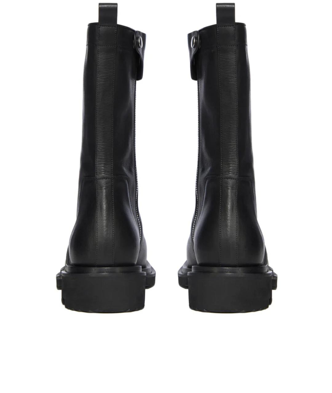RICK OWENS Черные кожаные высокие ботинки, фото 4