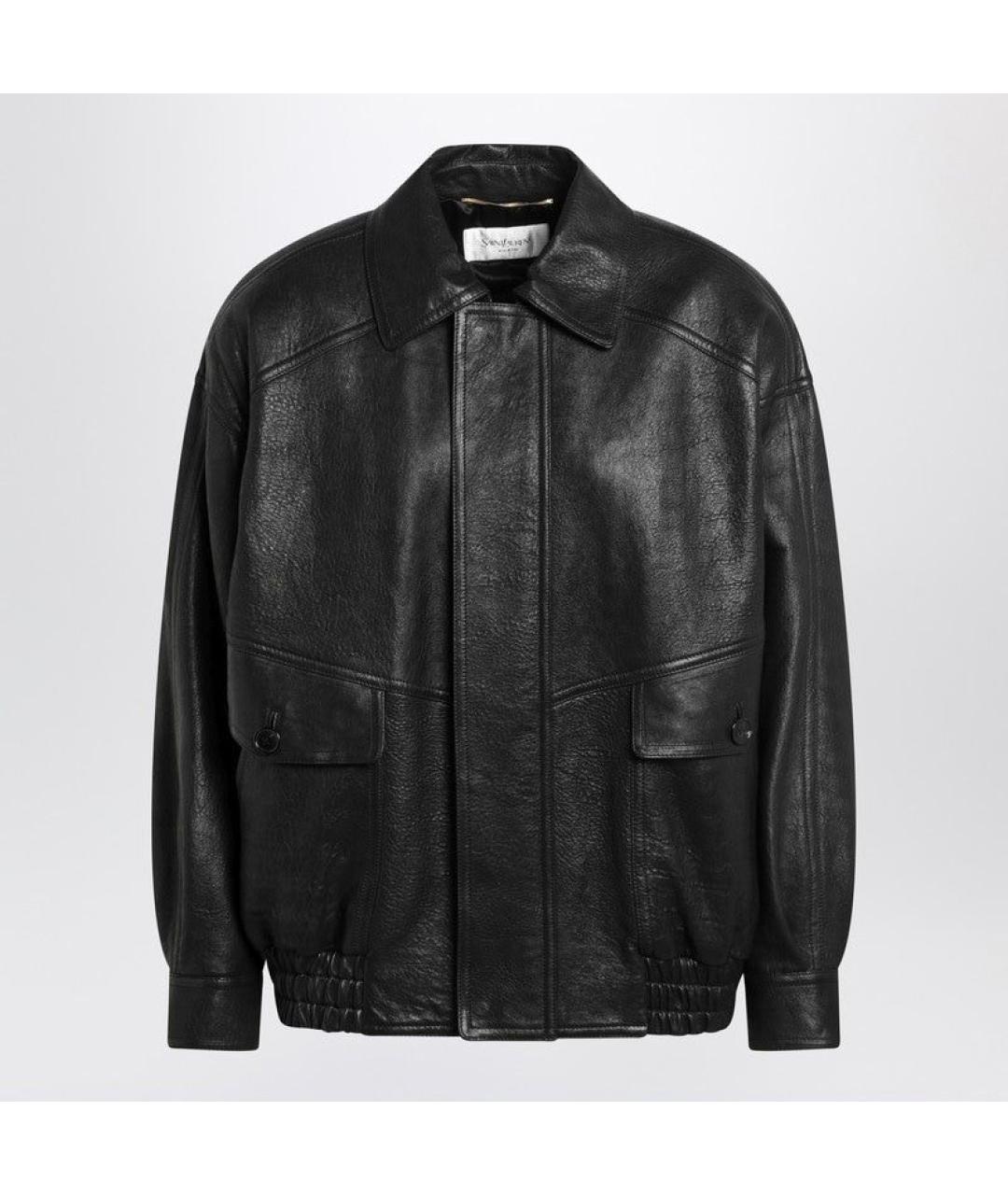 SAINT LAURENT Черная кожаная куртка, фото 4