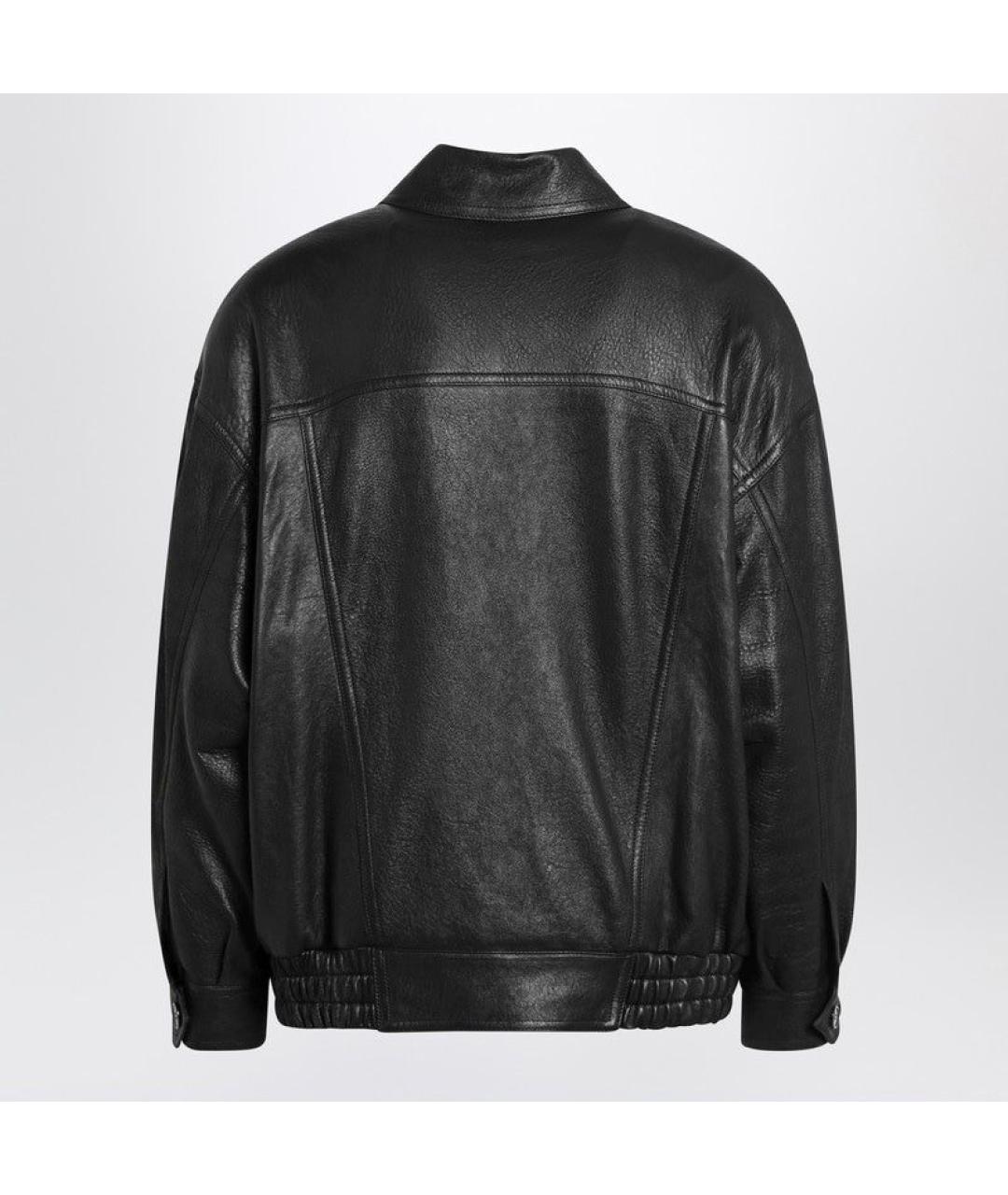 SAINT LAURENT Черная кожаная куртка, фото 2