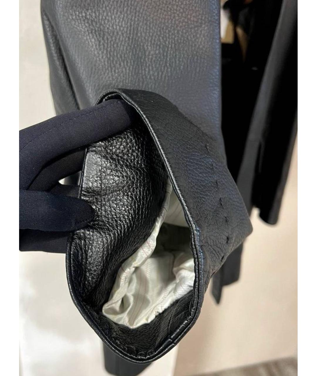 CANALI Черная кожаная куртка, фото 4