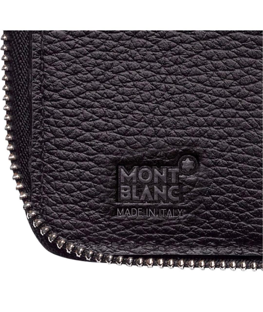 MONTBLANC Черный кожаный кошелек, фото 7