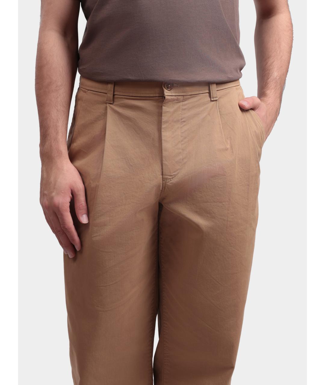 CALVIN KLEIN Бежевые хлопковые повседневные брюки, фото 4