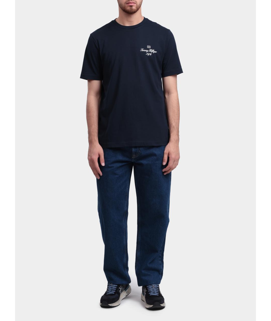 CALVIN KLEIN Темно-синие хлопковые прямые джинсы, фото 2