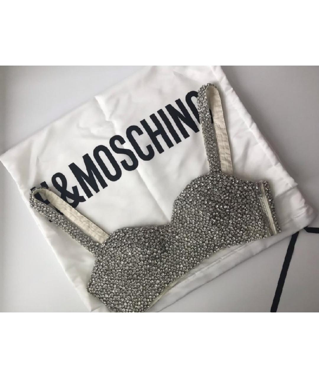 MOSCHINO Серебряная майка, фото 2