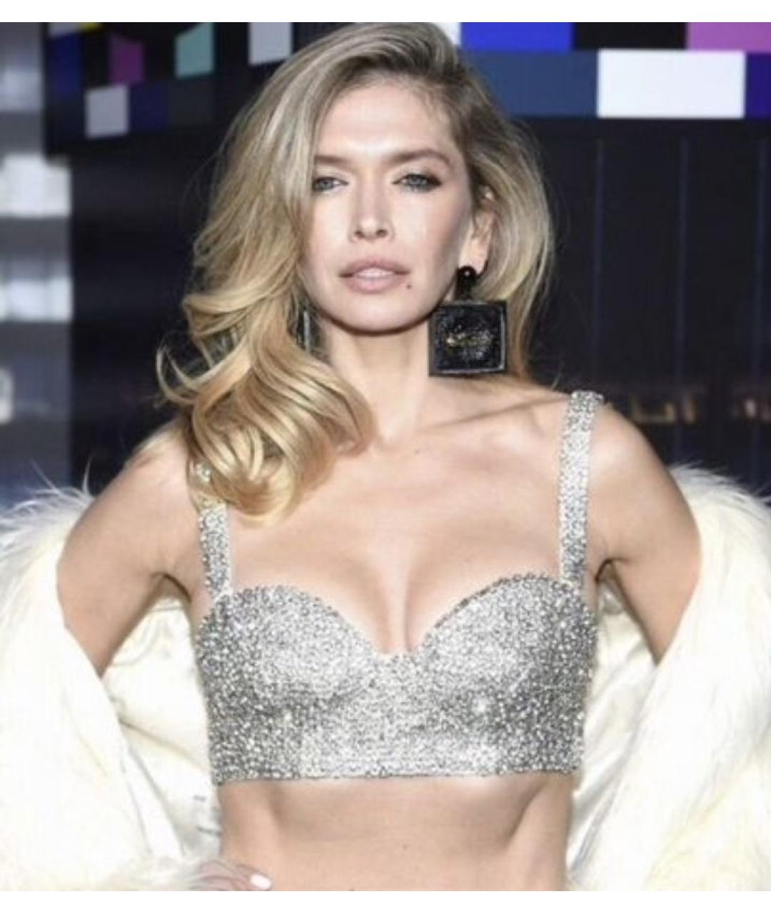 MOSCHINO Серебряная майка, фото 9